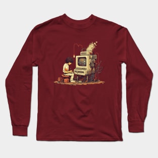 Programmer, retro computer, software developer, gift present ideas Long Sleeve T-Shirt